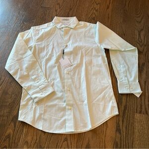 NWT Kids Calvin Klein button up dress shirt pale green gingham size 16